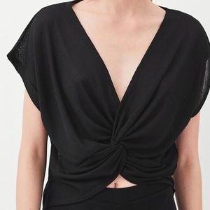 Zara Black Knot Front Crop Top